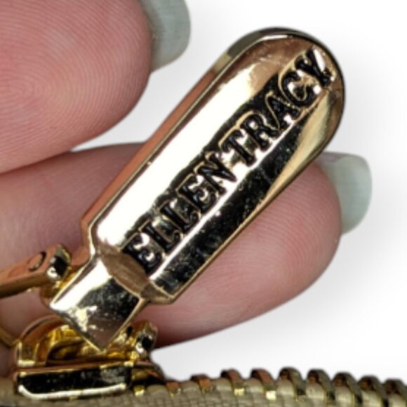 Ellen Tracy Two Piece Stingray Wristlet Set Pewter & Gold Wallet - Picture 5 of 11